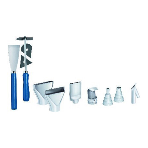 Set d'accessoires p. air chaud ensemble de 12 pièces dans une mallette