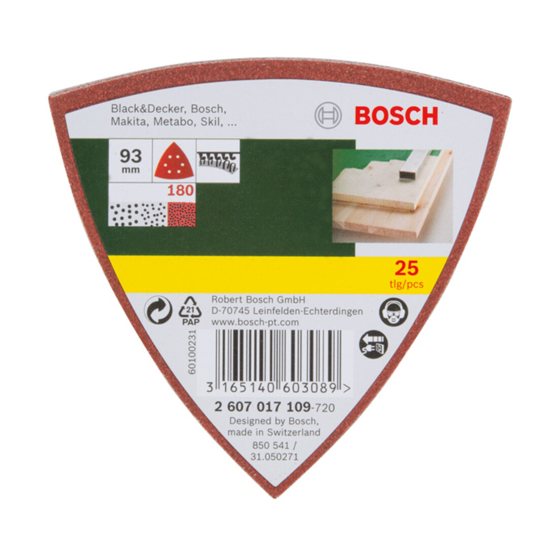 Set de 25 feuilles abrasives pour ponceuse delta, grain 180