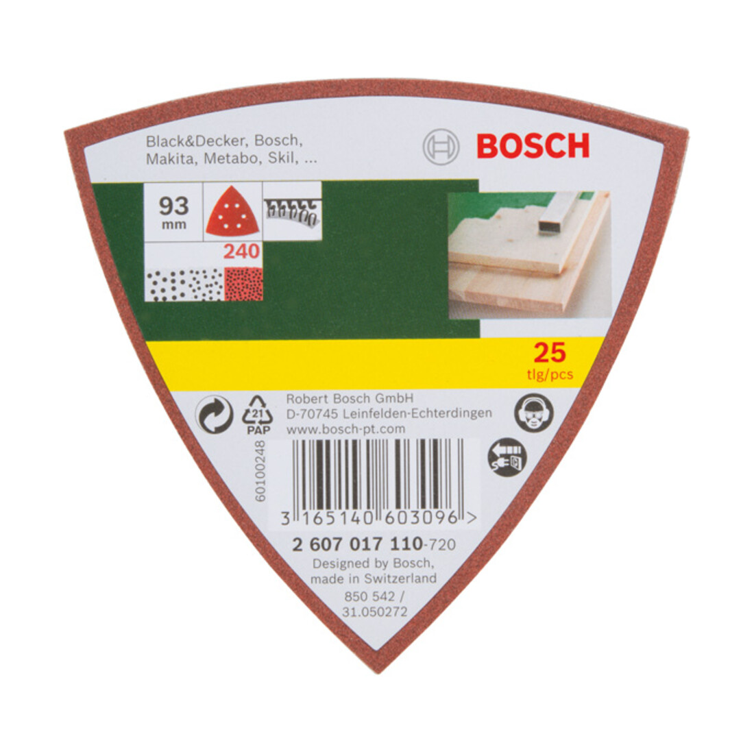 Set de 25 feuilles abrasives pour ponceuse delta, grain 240
