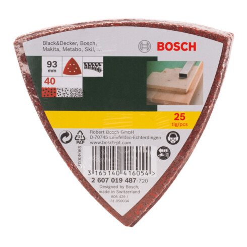 Set de 25 feuilles abrasives pour ponceuse Delta, grain 40
