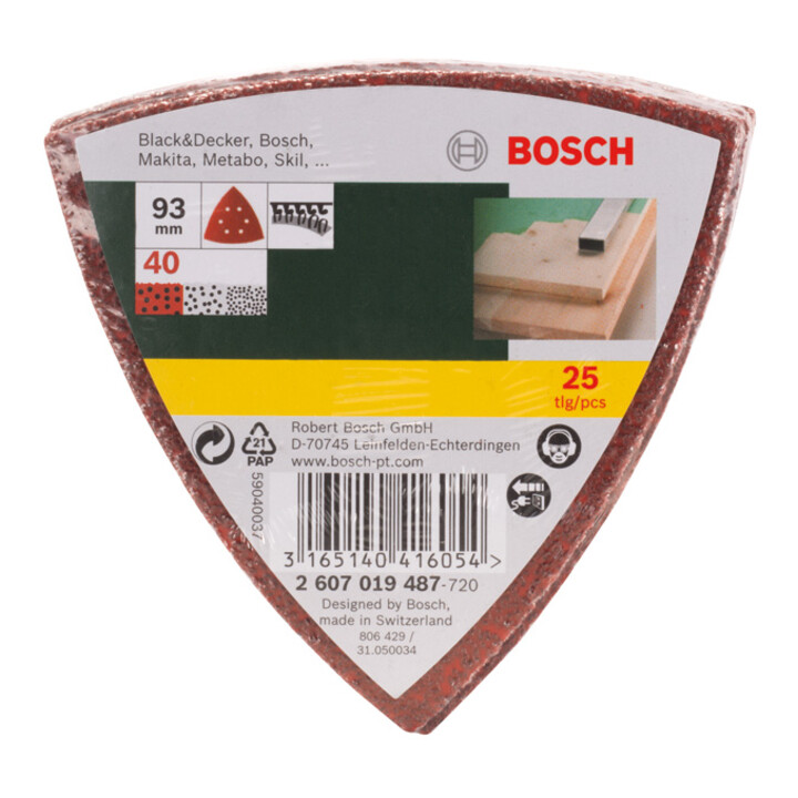 Set de 25 feuilles abrasives pour ponceuse Delta, grain 40