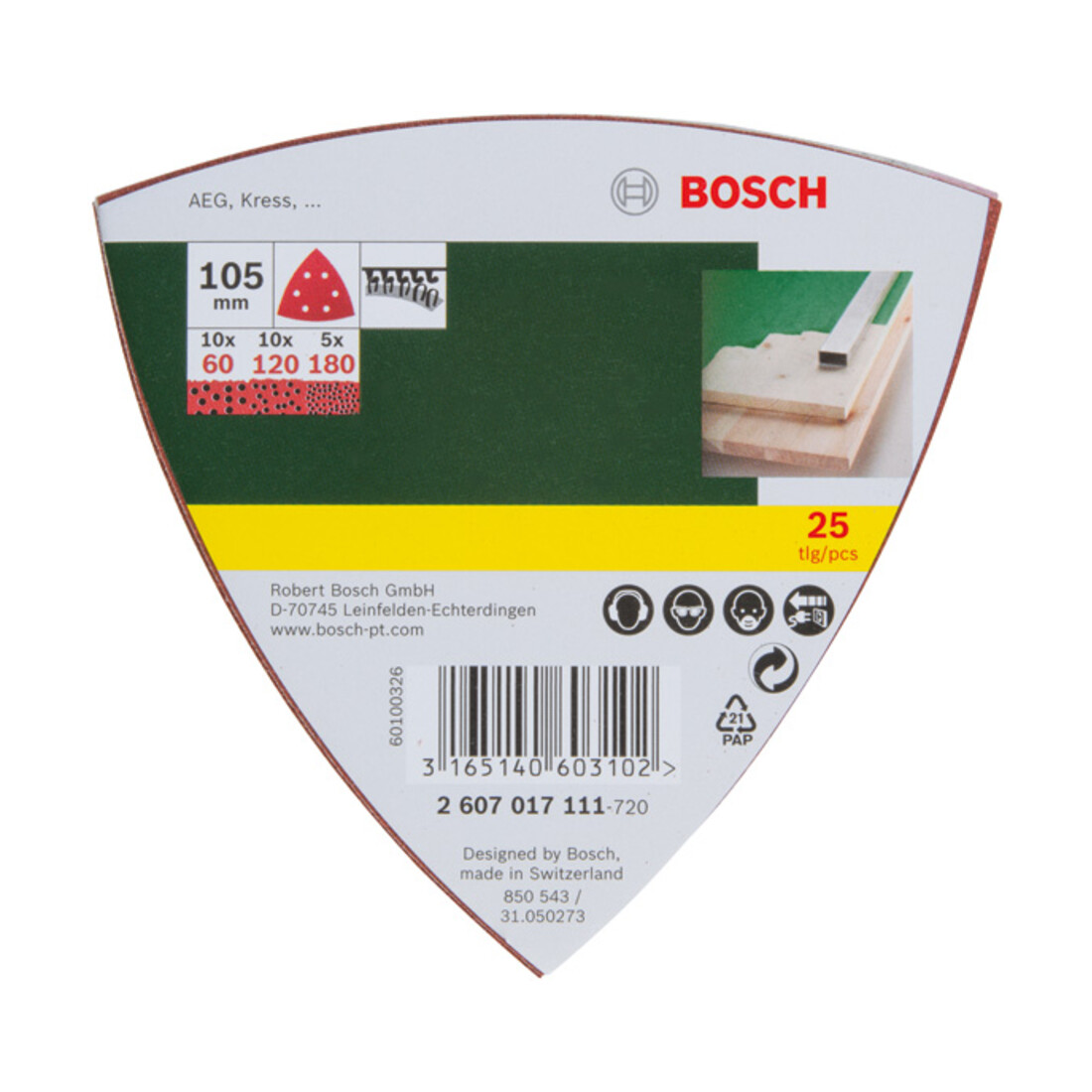 Set de 25 feuilles abrasives pour ponceuse Delta, grain 60, 120, 180