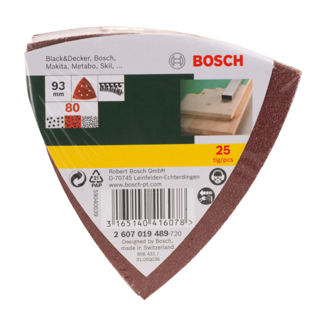 Set de 25 feuilles abrasives pour ponceuse Delta, grain 80