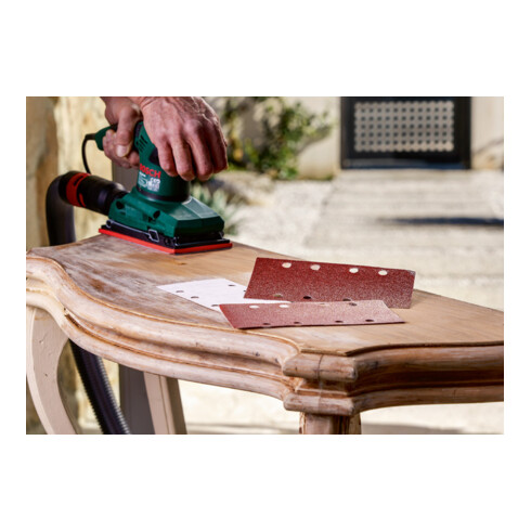 Set de 25 feuilles abrasives pour ponceuse vibrante, grain 40, 60, 80, 120