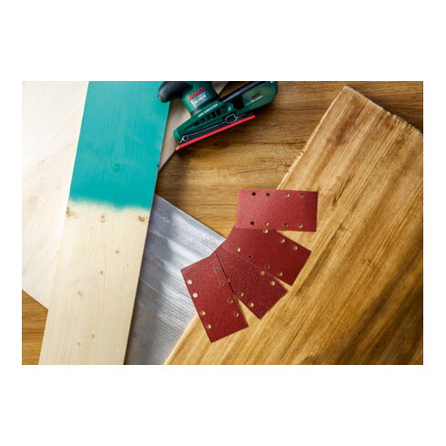 Set de 25 feuilles abrasives pour ponceuse vibrante, grain 40, 60, 80, 120