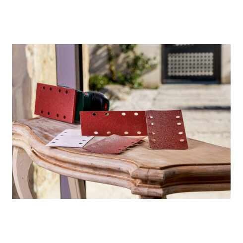 Set de 25 feuilles abrasives pour ponceuse vibrante, grain 60, 80, 120, 240