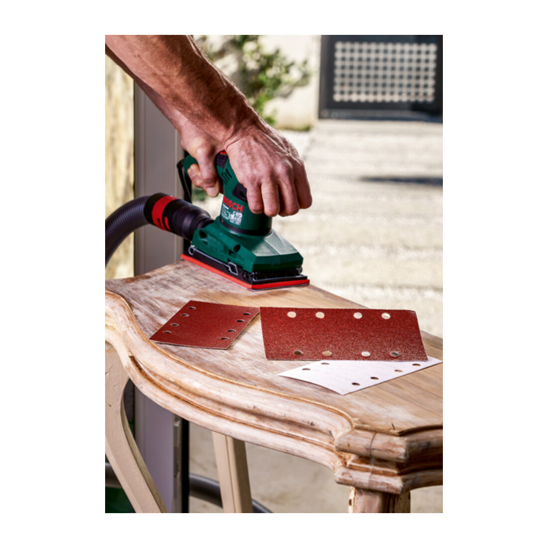 Set de 25 feuilles abrasives pour ponceuse vibrante, grain 60, 80, 120, 240