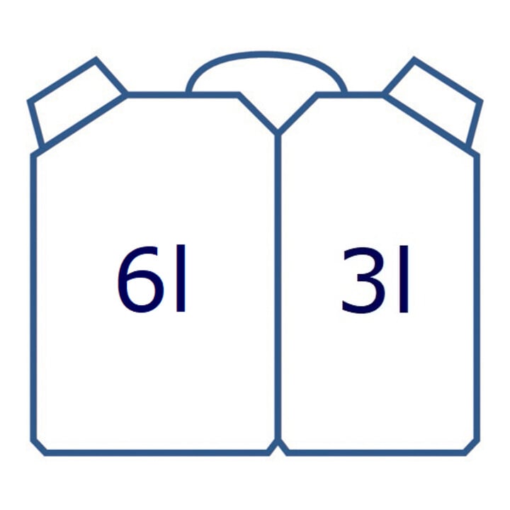 Set de bidons doubles PROFI contenu 6 + 3 l L. 362 x l. 170 x H. 298 mm nature