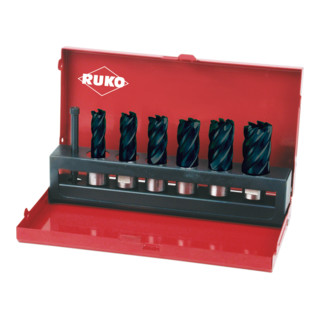 Set de carrougeage 7 pces D. 12-22 mm HSS-TiAlN L.30mm Weldon RUKO