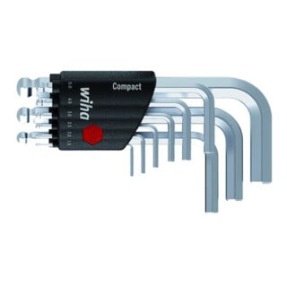 Set de clés mâles coudées 40410 9pces tête sphér. à 6 pans ouv. 1,5-10 dans supp