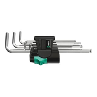 Set de clés mâles coudées 950 PKL/7 SM N 7pces 6 pans ouv.1,5-6mm à tête sphér.