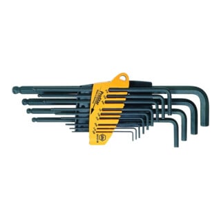 Set de clés mâles coudées similaire à ASME B18.3 9ps tête sph. 6p 0,05-1/16-5/64