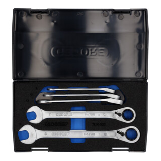 Set de clés mixtes à cliquet 7 UR-005 5 pcs. ouv. 8-19 av.levier d'inversion 7 U