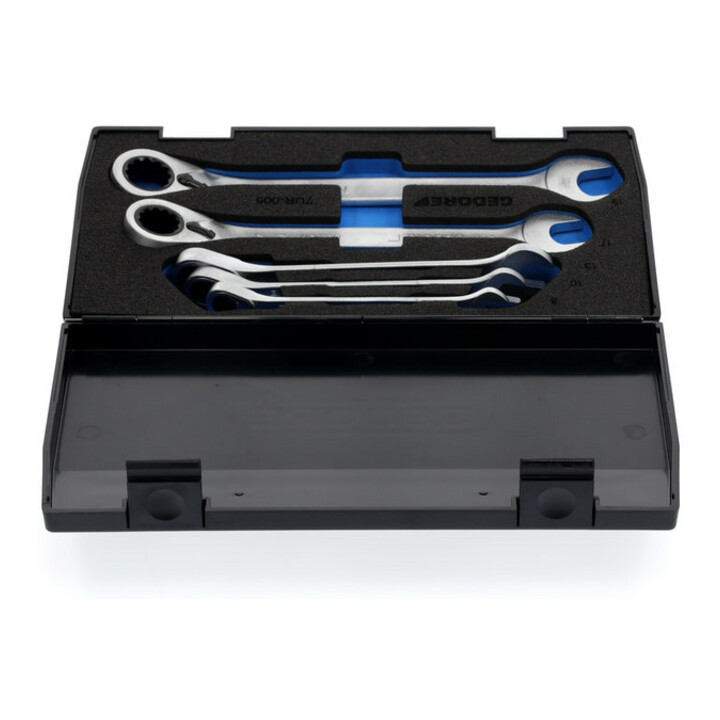 Set de clés mixtes à cliquet 7 UR-005 5 pcs. ouv. 8-19 av.levier d'inversion 7 U