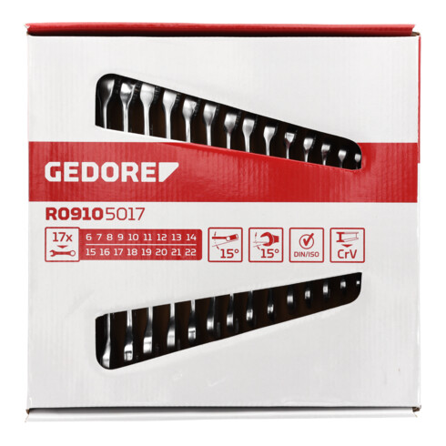 Set de clés mixtes Gedore Red SW 6-22mm 17 pcs