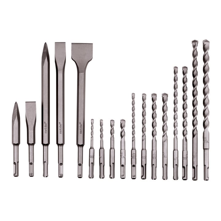 Set de forets/burins Metabo SDS-plus « SP », 17 pièces, dans un coffret en aluminium