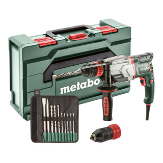 Set de marteaux multifonctions Metabo UHE 2660-2 Quick, avec jeu de forets SDS-plus/burins (10 pièces), en coffret