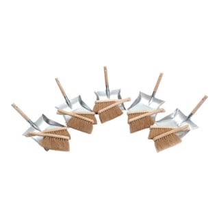 Set de pelles à poussière SOREX avec poignée en bois composé de 10 balayettes et 5 pelles