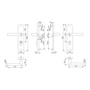 Set de poignées de protection Hoppe Amsterdam 86G/3332ZA/3330/1400 ES1 SK2 PZ VK 8/10mm-2