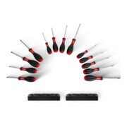 Set de tournevis STIER 15 pcs, avec 2 supports, manche 3K ergonomique