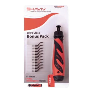 Set d'ébavurage poignée Mango II avec lames E100 (HSS) SHAVIV
