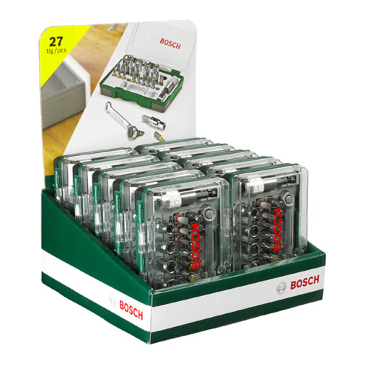 Set d’embouts de vissage + cliquet, 27 pièces