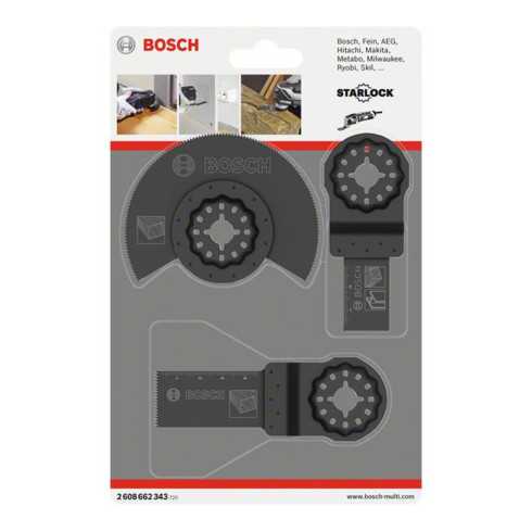 Bosch Set di 3 lame da seghe per legno per utensili multifunzione