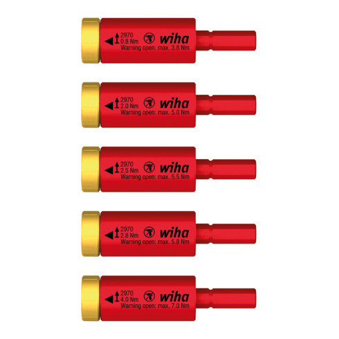 Wiha Set di adattatori easyTorque per coppie electric per slimBits e supporto slimVario® 5pz. in blister