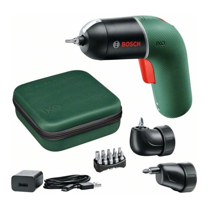 Bosch Set di avvitatori a batteria agli ioni di litio IXO 6, con attacco esagonale e attacco a eccentrico