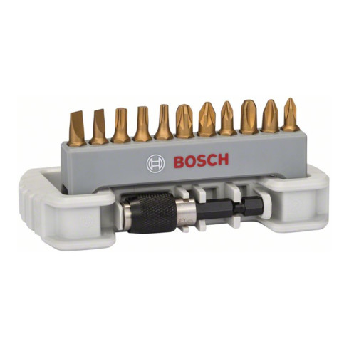 Bosch Set di bit per avvitatori Max Grip, 11pz. PH PZ T, S Supporto a cambio rapido