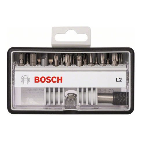 Bosch Set di bit per cacciavite Robust Line L, extra-duri, 18+1pz. 25mm PH PZ T, LS HEX