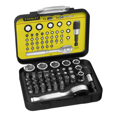 Stanley Set di bit 1/4", chiavi a bussola, 39pz.