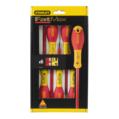 Stanley Set di cacciaviti FatMax isolati a taglio/PH con tester di tensione, 6pz.