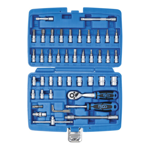 BGS Set di chiavi a bussola, azionamento, 6,3mm (1/4"), in pollici, 46pz.