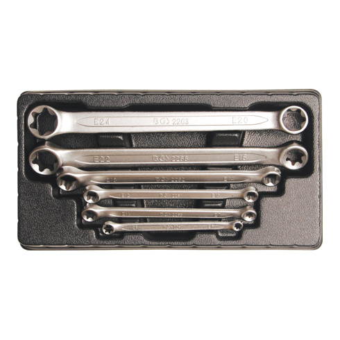 BGS Chiavi ad anello doppio con teste ad anello con profilo E apertura E6xE8 - E20xE24, 6pz.