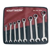 Kraftwerk Set di chiavi combinate a cricchetto in busta avvolg. pollici 8 pezzi-1