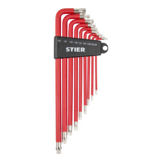 STIER Set di chiavi maschio piegate Torx TX10 - TX50 9 pezzi