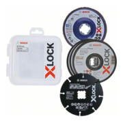 Bosch Set di dischi abrasivi lamellari e per troncatura X-LOCK, 5 pezzi, 125 mm, CMW