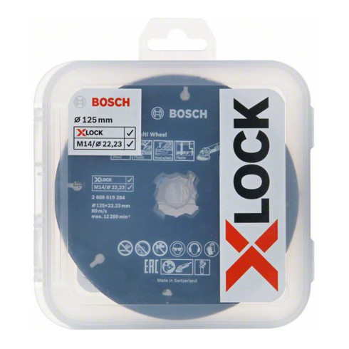 Bosch Set di dischi abrasivi lamellari e per troncatura X-LOCK, 5 pezzi, 125 mm, CMW