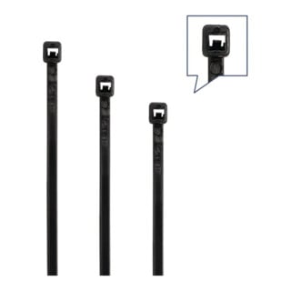 Set di fascette serracavi, 350pz., PA nero, resistente ai raggi UV