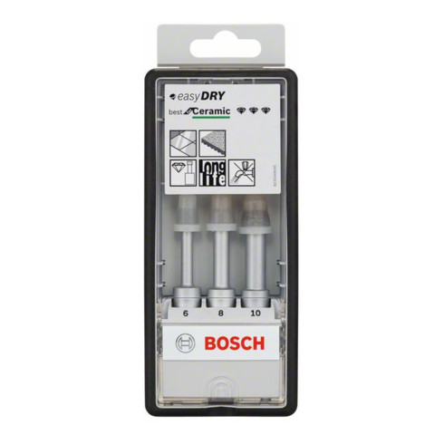 Bosch Set di frese diamantate Robust Line Easy Dry Best for Ceramic 3 pz. 6-10 mm