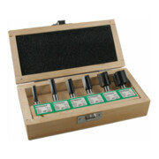 Edessö Set di frese per scanalature metallo duro, 6 pz. diam. codolo 8mm, 2 lame in scatola di legno