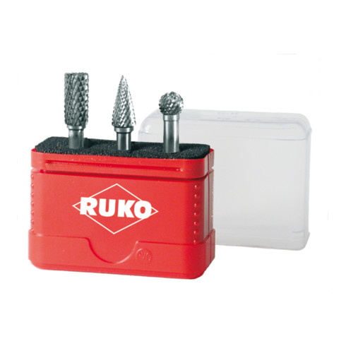 RUKO Set di frese in metallo duro in mini scatola