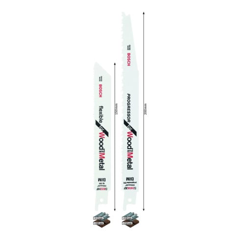 Bosch Set di lame alternative Professional per legno e metallo, 2pz.