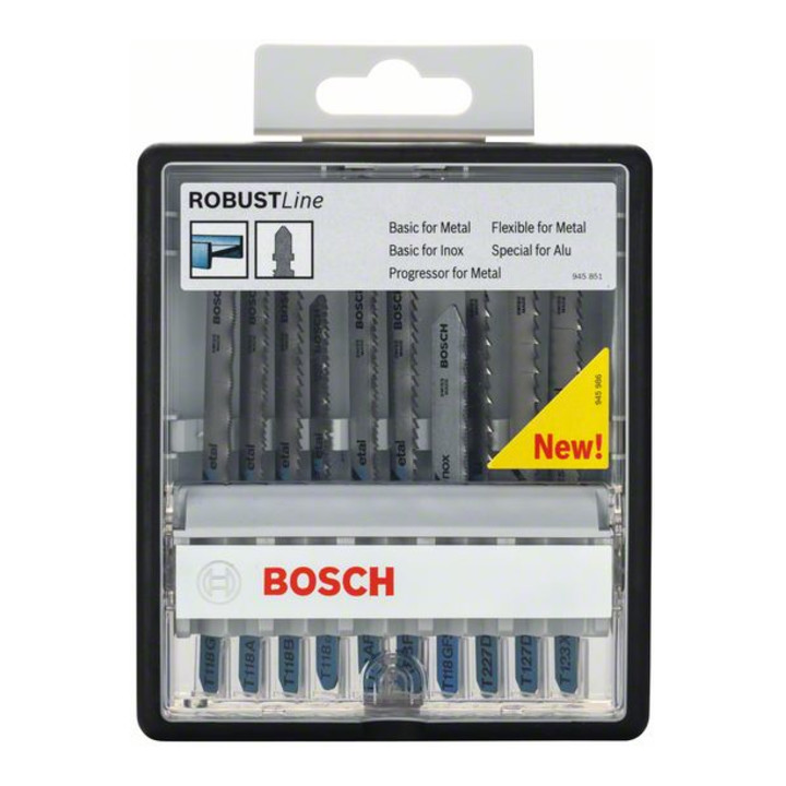 Bosch Set di lame per seghetti alternativi Robust Line Metal Expert attacco a T 10 pezzi
