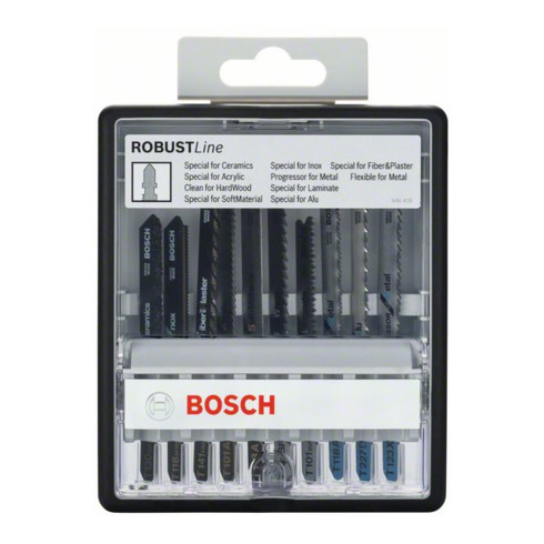 Bosch Set di lame per seghetti alternativi Robust Line Top Expert attacco a T 10 pezzi