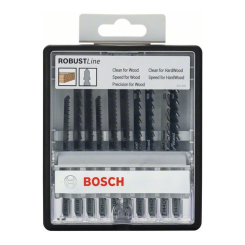 Bosch Set di lame per seghetti alternativi Robust Line Wood Expert attacco a T 10 pezzi