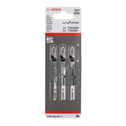 Bosch Set lame per seghetto alternativo, Special for Laminate, 3pz., gambo a camma singola