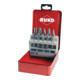 RUKO Set di microfrese con codolo Ø10/12mm, metallo duro, dentatura incrociata, cassetta in metallo-1