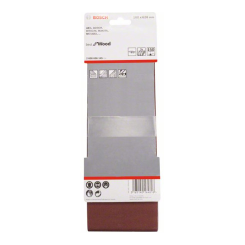 Bosch Set di nastri abrasivi X440 Best for Wood and Paint, 100x620mm, 150
